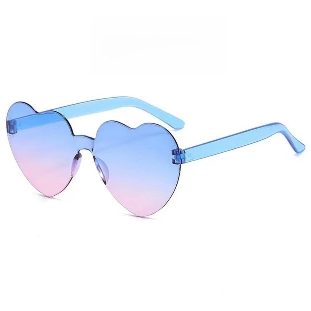 Trendy Love Heart Shape Sunglasses UV Protection Colorful Gradient Sunglasses Women