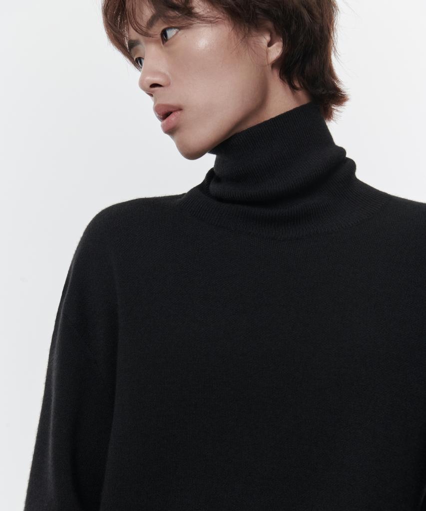 MUSINSA STANDARD Minimal Turtleneck Knit [Black]