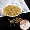 14k Gold-Plated Color-Preserving Small Beads: Polished Spacer Beads for DIY Handmade Jewelry Accessories