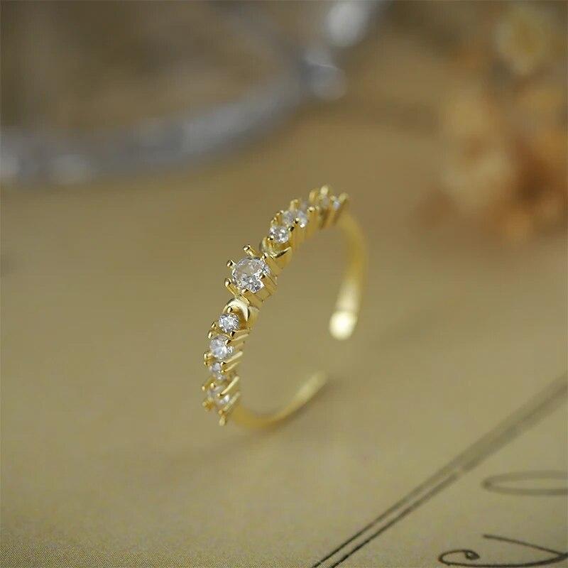 Оригинальность 18-каратного золота Луна с шестью когтями, круглое геометрическое кольцо для пары для женщин, стерлинговое серебро, подарок на годовщину, ювелирные изделия, кольца из стерлингового серебра 925 пробы для женщин