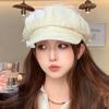 Women's Hats Fashionable and High End Small Fragrance Style Beret Big Head Circumference Face Small Octagonal Hat