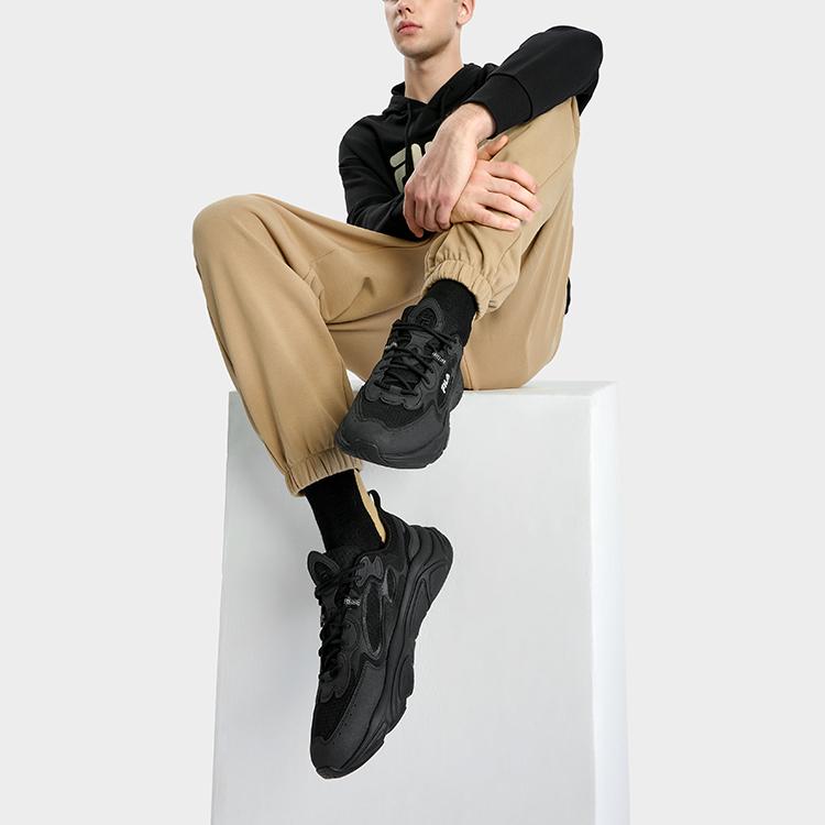 Fila Mars 1S+ Ретро Повседневные Спортивные Кроссовки Мужские кроссовки Черный F12M332117FBK