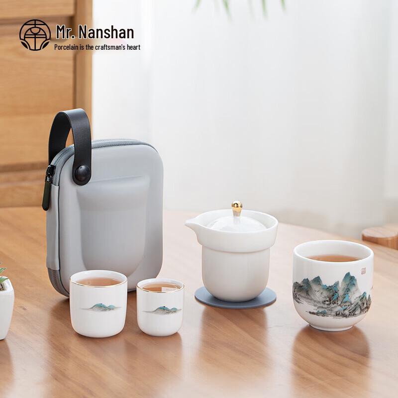 Mr. Nanshan Thousand-Mile Rivers and Mountains Ceramic Travel Tea Set