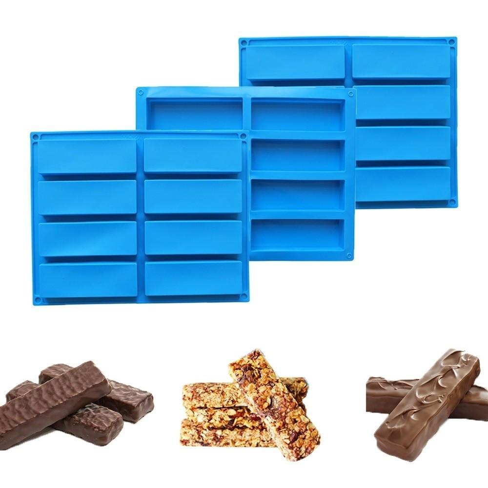 Rectangle Silicone Candy Mold DIY Silicone Ice Cube Tray Granola Bar Pan for Baking Energy Bars