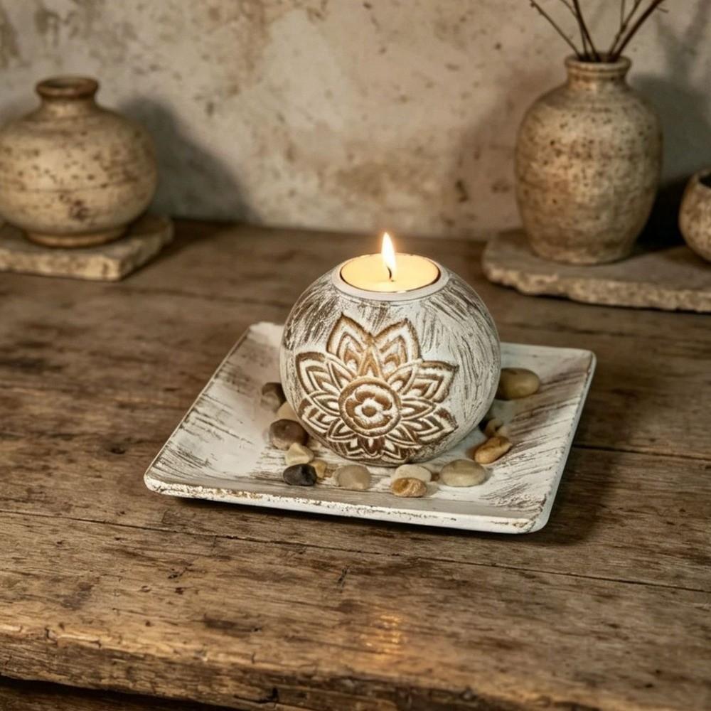 with Tray Tealight Candlestick Wood Wooden Candle Holder Decorative Candlestick  Bedroom