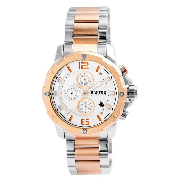 Montre - RAPTOR - Soheil - Bicolore argenté/rose doré - Boîtier 47 mm - Quartz VD54