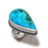 Тибетская бирюза ручной работы ювелирное изделие из стерлингового серебра 925 пробы кольцо размер 7 v7Z01