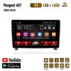 Автомобильный мультимедийный плеер на базе Android 2 Din для Peugeot 407 2004-2010, автомобильный радиоприемник, Wi-Fi, GPS-навигация, 1 + 16 ГБ