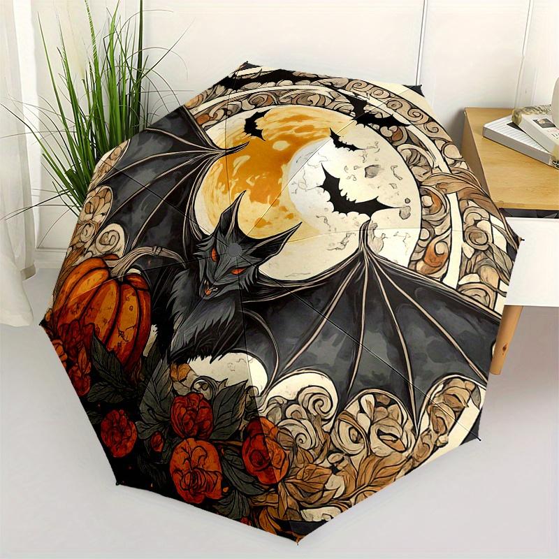 Halloween Bat & Pumpkin Decorative Coaster SetUmbrella, Portable 3-Fold Compact Umbrella for Men & Women Gift