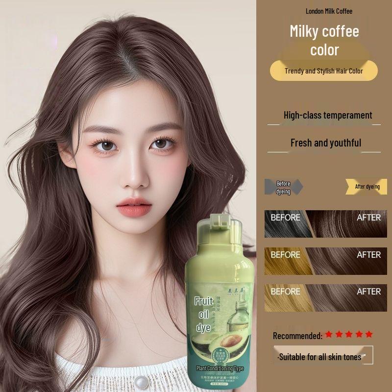 Meilando Pure Natural Fruit Oil Hair Dye - Non-Staining, Covers Grays, Brightens Skin, Trendy Colors
