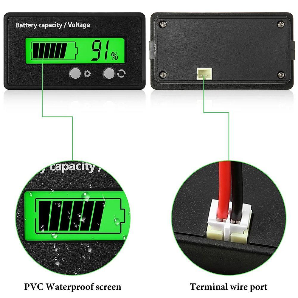 1Pcs DC 12V 24V 36V 48V 60V 72V Battery Gauge Front Setting and On/Off Button Voltage Meter