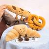 Croissant Plush Toy Stuffed Simulation Bread Plushies Soft Food Pillow Cushion Stress Relief Toy for Kids Adults
