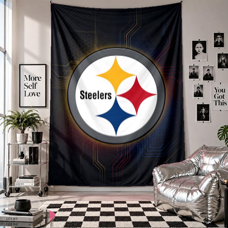 Настенный гобелен Pittsburgh Steelers Домашний декор Настенное тканевое панно для спальни Гостиной Фон