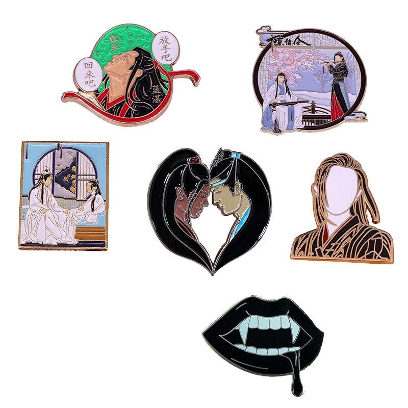 Броши Mo Dao Zu Shi, эмалированная булавка «Неукротимый», «Grandmaster of Demonic WeiWuxian», сумка, одежда, булавка на лацкане, значок, ювелирные изделия