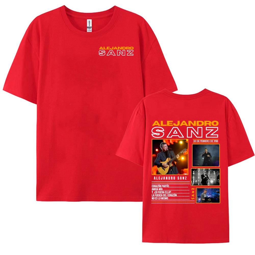 Singer Alejandro Sanz 2025 Tour Graphic Tshirts for Men Vintage High Quality Summer Short Sleeve T Shirt Unisex Casual Tshirt