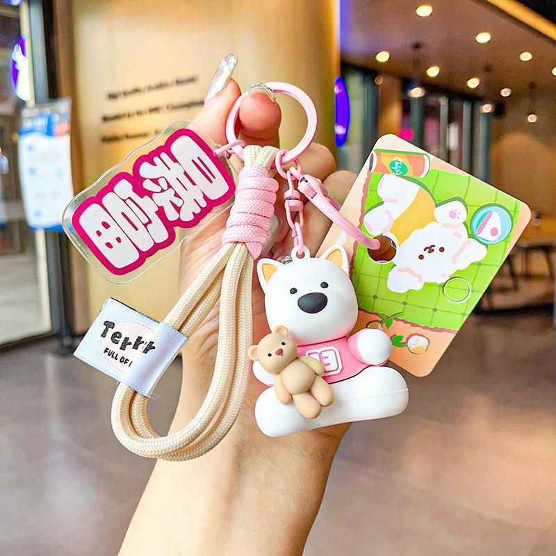 Adorable Silicone Westie Dog Keychain Cute Gift For Couples And Car Accessory