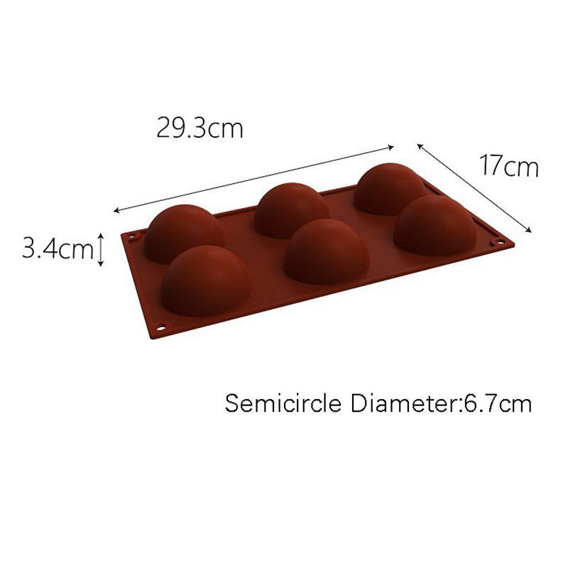 3D Половина 561524 отверстия Шар Полукруглый Силиконовая форма для шоколада Форма для выпечки торта