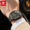 Tonneau Chronograph Men's Watches 30m Waterproof Quartz Original Wristwatch Stainless Steel Luminous Watch