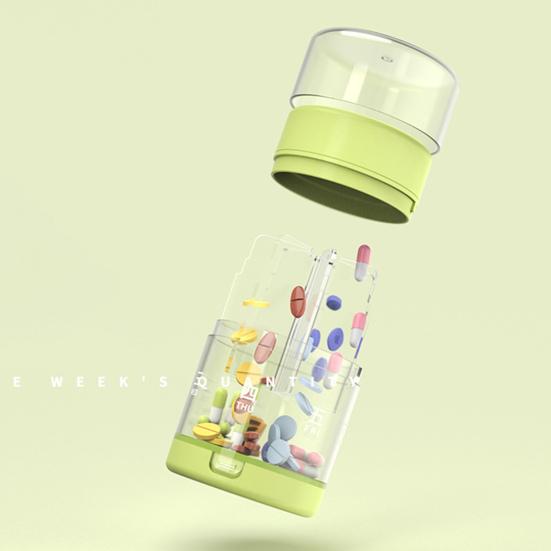 Pill Box Organizer Weekly Medicine Dispenser Large Capacity Compact Design Portable Pill Tablet Storage Box with Cutter