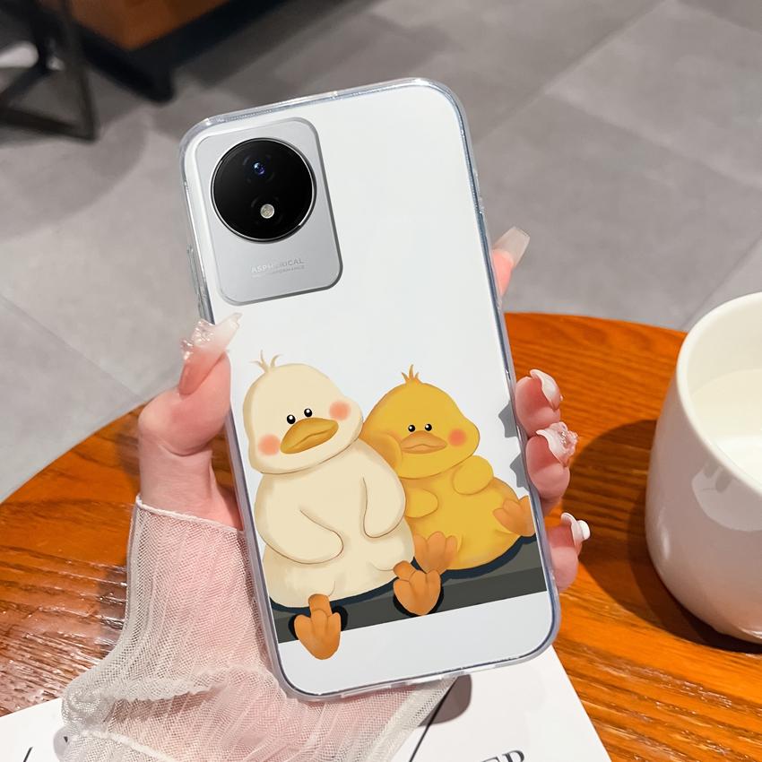 Для Vivo Y02 Y02A Y02S Y10 Y11 Y12 Y12a Y13 Y15 Y15a Y16 Y17 Y19 Прозрачный ТПУ чехол с рисунком океанического кита, противоударная задняя крышка для Vivo, силиконовый чехол для телефона