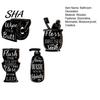 Nordic Style Bathroom Wall Art 4Pcs Black White Decor, Wooden Art, Hand Sanitizer Toilet Toothbrush Lightweight Solid Wood Decor Cup Paper Signs,