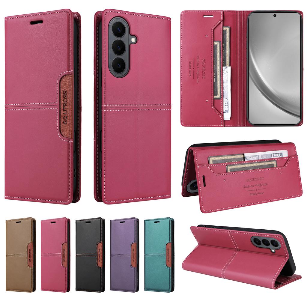 Магнитный кожаный чехол-книжка для Samsung Galaxy S26 S25 S24 S23 S22 S21 S20 S10 Plus FE S25 Edge, деловой кошелек с отделениями для карт