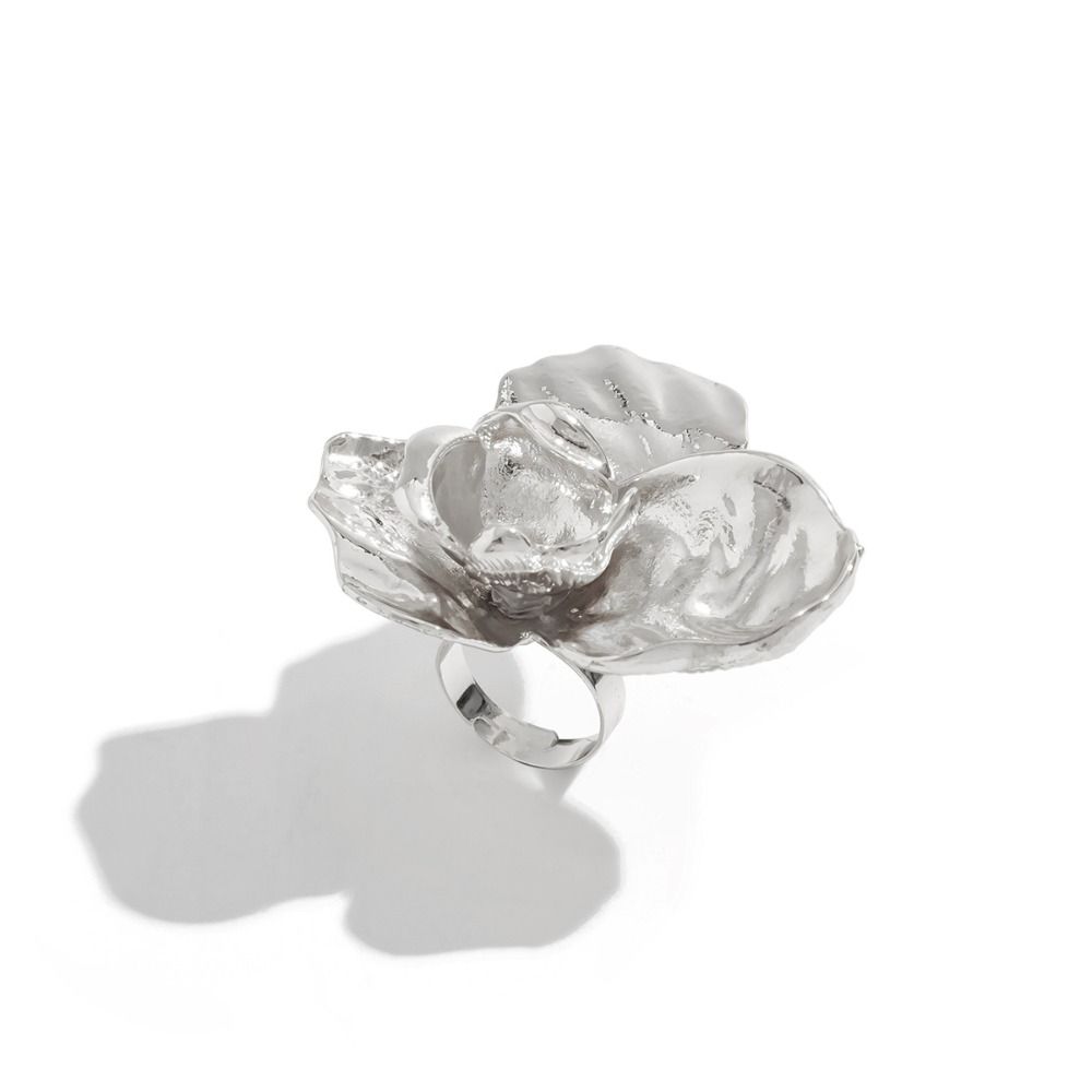 Трехмерное открытое кольцо с нерегулярным орнаментом на руке, уникальное женское цветочное кольцо