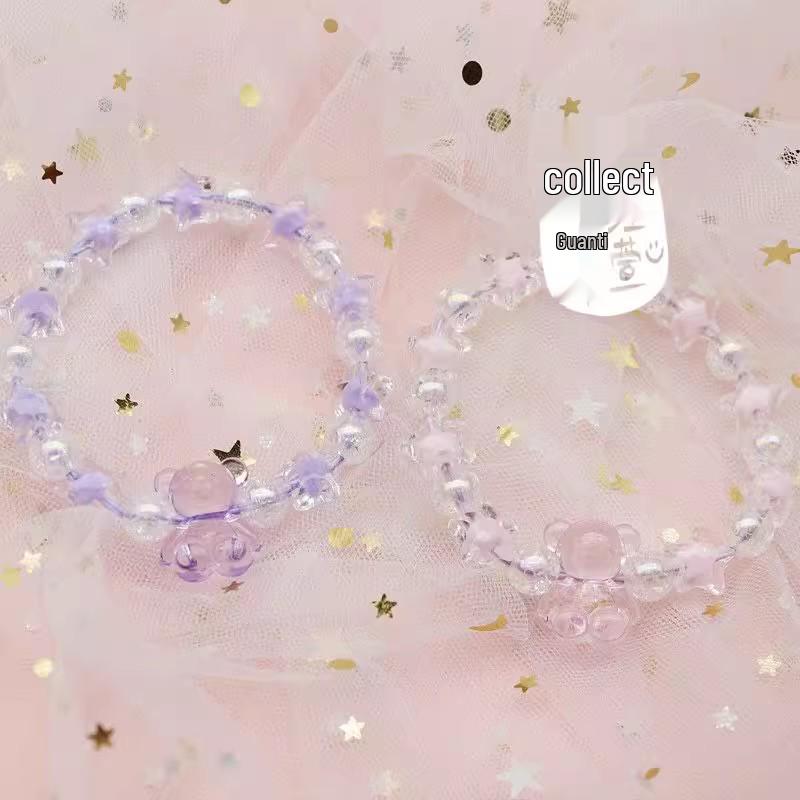 Красочные браслеты с бусинами в стиле преппи с мишками для пар и друзей