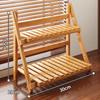 Bamboo Plant Stand Desktop Organizer 2 Layer Decorative Flower Pot Display Rack Shelf