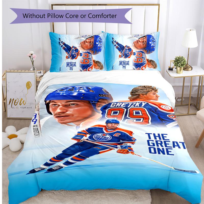 Wayne Gretzky Printed 3PCS Bedding Set Soft Breathable Duvet Cover Pillowcases Set Washable Bedroom Decor Home Gift