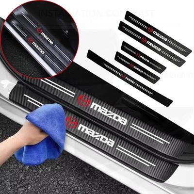 Для 3 CX3 CX4 CX5 CX7 CX8 CX9 CX30 RX7 Atenza Axela Автоаксессуары 4 шт. Автомобильные наклейки-защитники порогов дверей из углеродного волокна