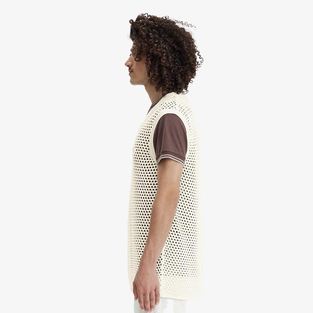 Fred Perry [Острый] Кружевной вязаный топ без рукавов с V-образным вырезом (560) Afpm2417851-560