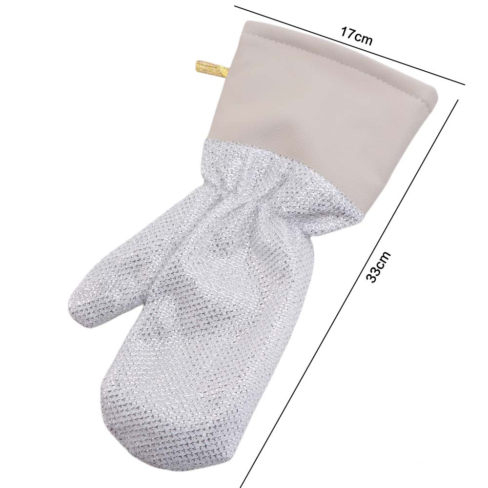 2 Pairs Extended Dish Washing Gloves Thickened Housekeeping Gloves Silver Wire Gloves Pot Scrubbing