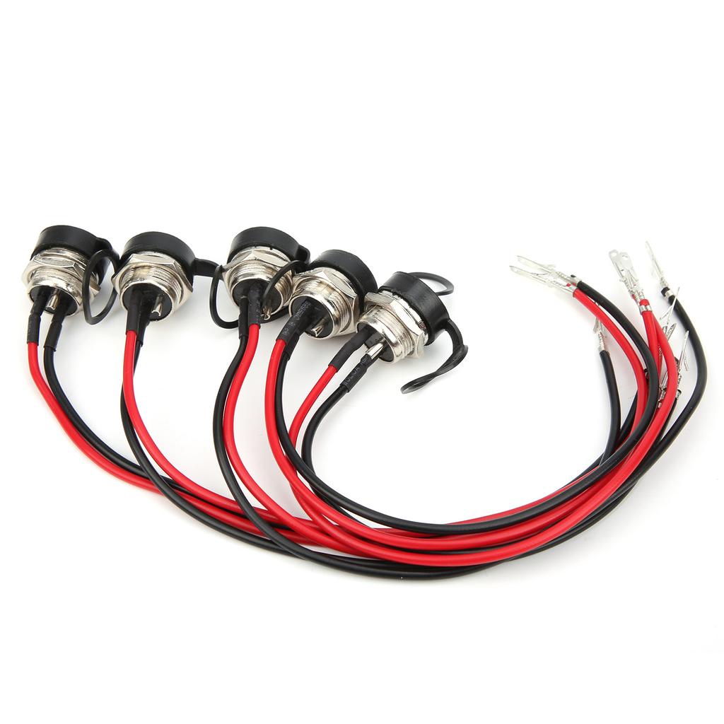 5pcs 3Pin Inline Charger Connector Round Charging Port with Cap for Electric Scooter