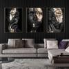 Gold and Black Woman Canvas Painting African Women Posters and Prints Cuadro Modern Wall Art Pictures for Living Room Decoration