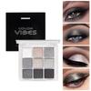 Dark Punk Smoky Nine-color Eyeshadow Palette Black and White Gray Metallic Pearlescent Matte Silver Party Stage Makeup