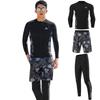 HOTIAN Rash Guard Swimsuit Long Front Surf and UV and Perfect for Hot and Competitive Men's 3-Piece Set, Sleeves, Opening, Pants, Leggings.
