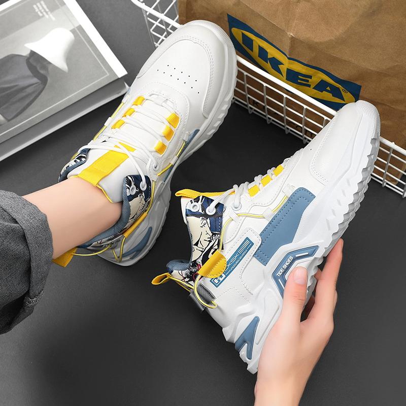 Студенческие повседневные спортивные туфли четыре сезона новые мягкие подошвы удобные уличные кроссовки мужские кроссовки модные туфли для ходьбы