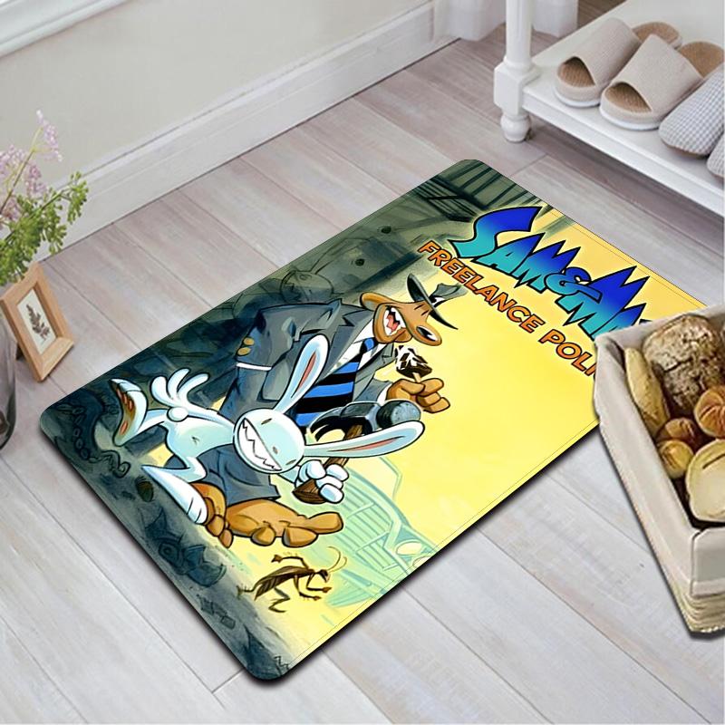Sam & Max: Freelance Police Rug Floor Mat for Living Room or Bedroom Soft and Comfortable Carpet a Gift for Birthday and Holiday.
