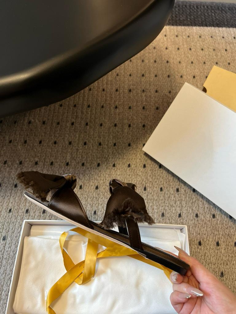 Fashion Bow-Shaped Slippers For Women'S High School In The Summer New Retro Satin Flat Bottom One-Line Flip-Flops Witlip-Flops For Women