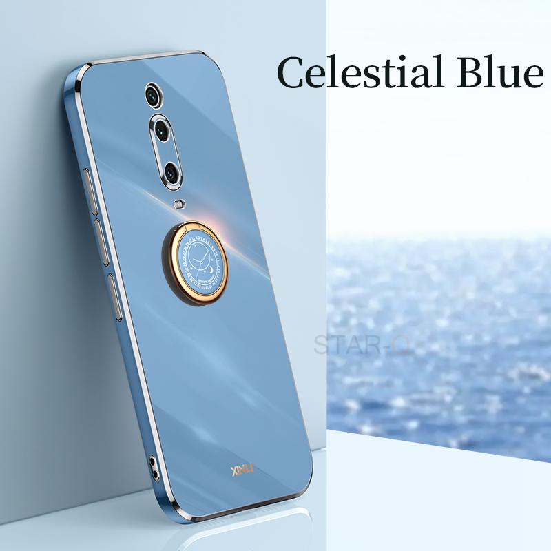 Чехол-держатель с квадратным кольцом для телефона Xiaomi Redmi K20 Mi 9T Pro Mi9T 9TPRO, роскошный бампер, мягкий силиконовый чехол-подставка