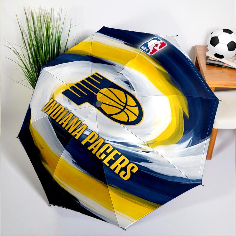Pacers Basketball Team Umbrella 8-Frame for Travel, Camping, Casual Lightweight Portable Umbrella, Essential for Every Family Holidays Gift