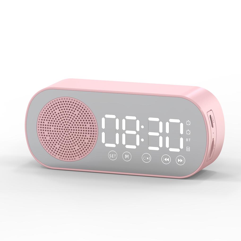 Цифровой будильник, зеркальная поверхность, кнопка управления, Bluetooth-совместимый динамик 5.0, беспроводной MP3-плеер, товары для дома