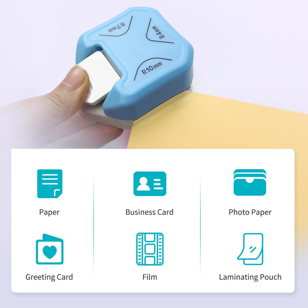 Corner Rounder Punch 3 In1 R4 R7 R10mm Round Corner Trimmer Cutter for Card Craft Scrapbook Wrapping Paper Sticker