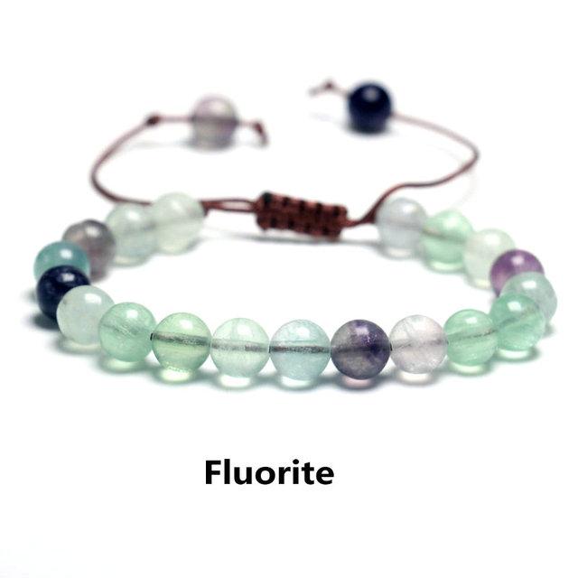 Beads Bracelet For Women 8mm Stone Purple Stripes Agate Braid Rope Charm Bracelet Couples Meditation Bracelet For Men Jewelry