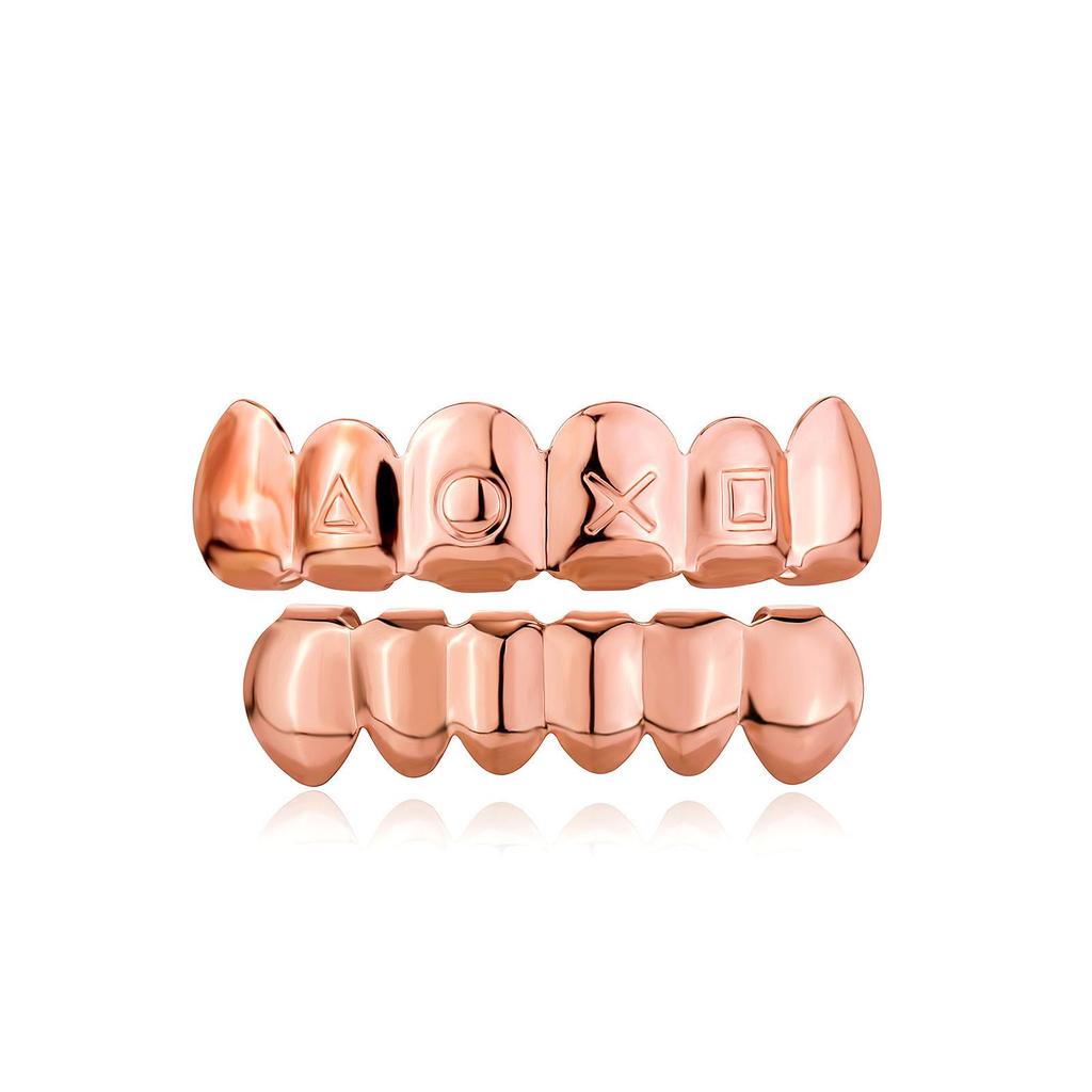 TEMU Gold-Plated Diamond-Studded Grillz Hip-Hop Tooth Jewelry