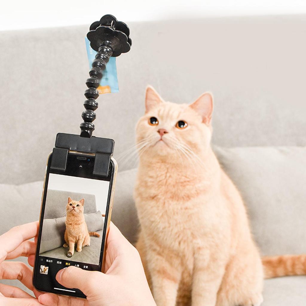 Dog Selfie Treat Clip Rotatable Stable Firm Cat Pet Selfie Stick Smartphone Attachment for Phone Camera