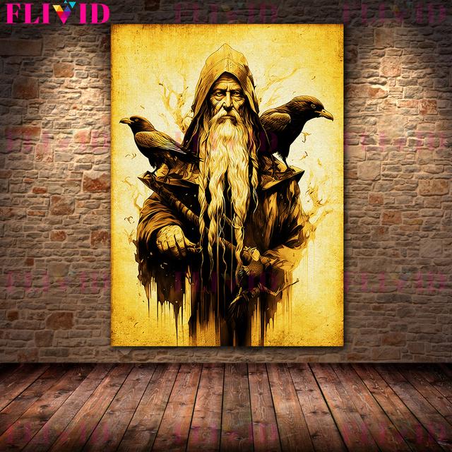 Сельские ведьмы и волшебники Ретро Настенная картина маслом Черная магия и волшебство Фэнтези Арт Плакат