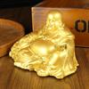 Brass Maitreya Buddha Home Furnishing Living Room Study Tabletop Ornament Pure Copper Buddha Smile Eternal Open Copper Crafts