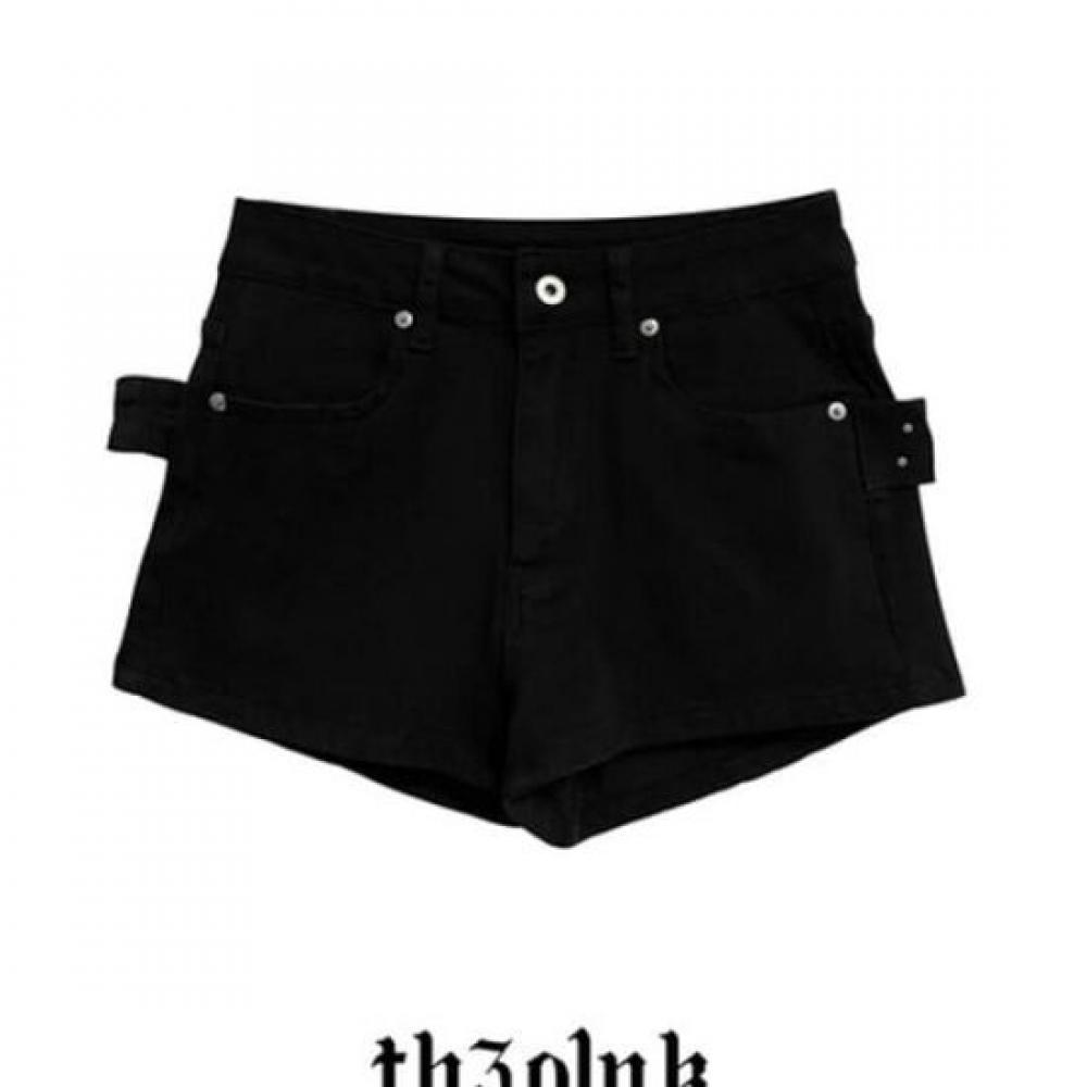 The Pink Eyelet Belt Strap Short Pants